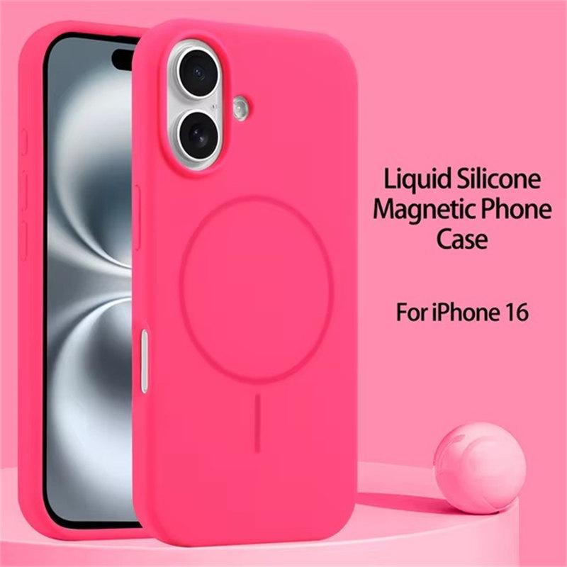 Роскошный оригинальный жидкий силикон для Magsafe чехол для iPhone 16 Plus 15 14 13 12 Pro Max магнитный беспроводной зарядный мягкий чехол