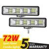 1/2/4Pcs 72W Car Work Light LED Bar 4x4 24 LED Working Bar Offroad SUV ATV Tractor Boat Trucks Excavator 12V 24V Led Combo Beam