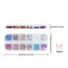 12Grids 3D Butterfly Shape Sequin Nail Art Glitter Flakes Mixed Mini Paillette Sparkly DIY Nail Art Decortion Nails Accessories