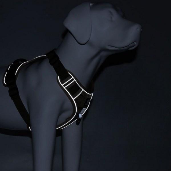 Комфортная шлейка для собак Dog's Lab с защитой от пальцев, вишнево-черная