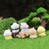 Tiny Resin Animals Figurine Mini Tiger Cat Bunny Cow Miniature Statue for Dollhouse Fairy Garden Terrariums Plant Pot Ornaments Cake Topper