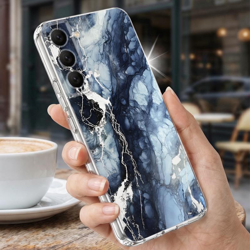Чехол из песчаника и мрамора для Samsung S26 Ultra S25 FE S24 S23 S22 Plus S21 A15 A25 A35 A55 A16 A26 A36 A56 A17 A37 A57 5G Прозрачный мягкий чехол из ТПУ