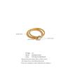 Yhpup Size 6789 Wholesale Lots Double-Layer Stacking Zircon Finger Ring Daily Classic Style Stainless Steel Chic Women Jewelry
