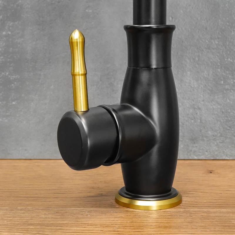 Black free-standing kitchen tap CORNY