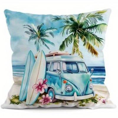 Home Decor Summer Beach Scenes Decorative Pillow Covers Pattern Cushion Cover Suitable For Sofa Bedroom Car Pillow Cover