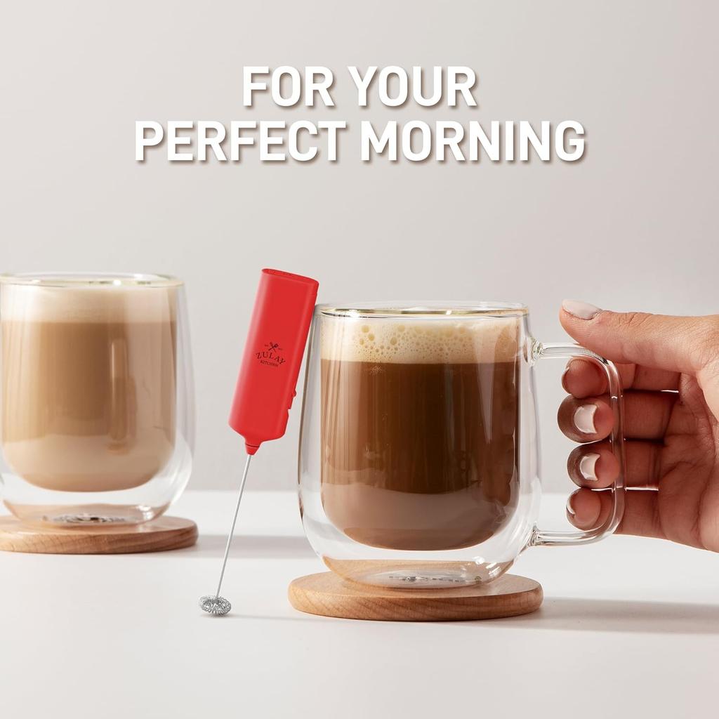 Mini & Mighty Milk Frother Wand – Powerful Handheld Coffee Frother, Battery Operated Drink Mixer – Compact Pocket Size – Detachable Whisk for