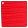 Insulation Pad Food Grade Silicone Pad AntiScalding Thickened Microwave Oven Mat for Kitchen Use(Red )