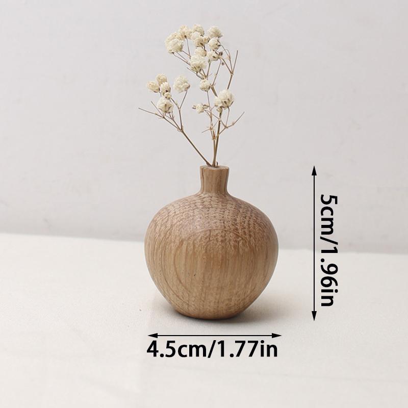 Creative Solid Wood Small Vase Solid Wood Flower Ware Dry Flower Arrangement Vase