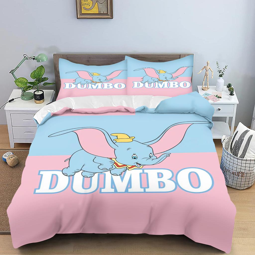Dumbo Комфорт Спальня С рисунком Мультяшное Покрывало Комплект постельного белья С наволочкой Подходит для Детей и Взрослых