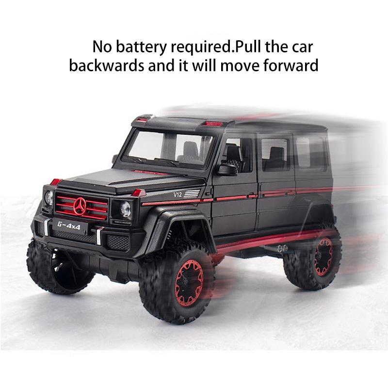 1/24 масштаб Benz G500, литая под давлением модель автомобиля, игрушечный автомобиль с откатным механизмом, звуком и светом для детей, коллекция подарков для мальчиков и девочек