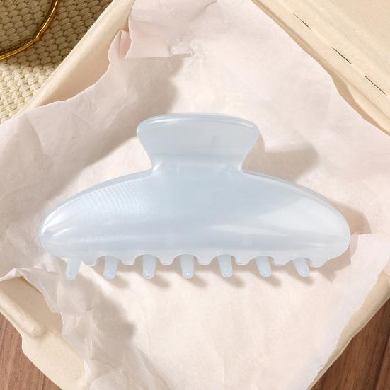Hair Claw for Women, Semi-Transparent Pearlescent Tones Hair Clip, Large Size Back Head Hair Claw for Thick Long Hair