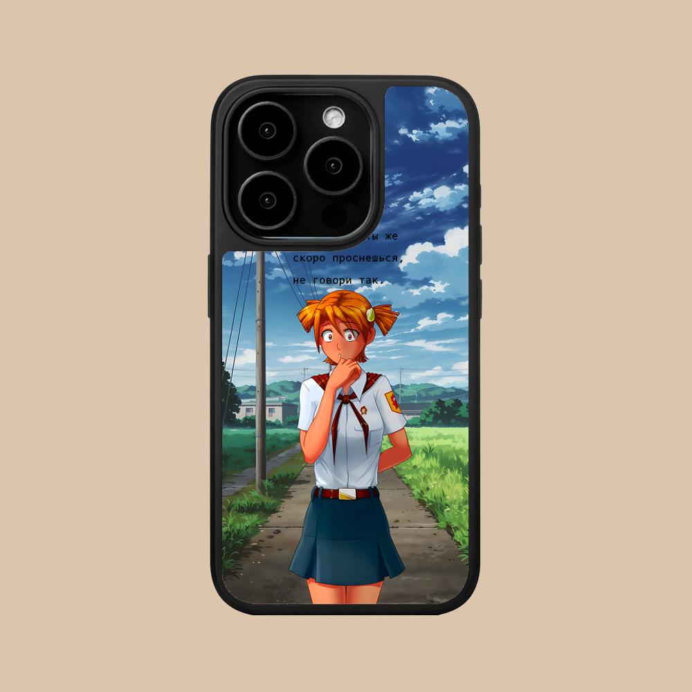 Вечное Лето Алиса Матовая Поверхность Чехол для Мобильного Телефона для iPhone 17 16 15 14 13 12 11 Air Pro Max Plus Цветной Чехол