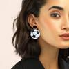 Handmade Lightweight Boho Football Dangle Drop Earrings Unique Sparkly Ball Earrings for Women Girls Statement Jewelry