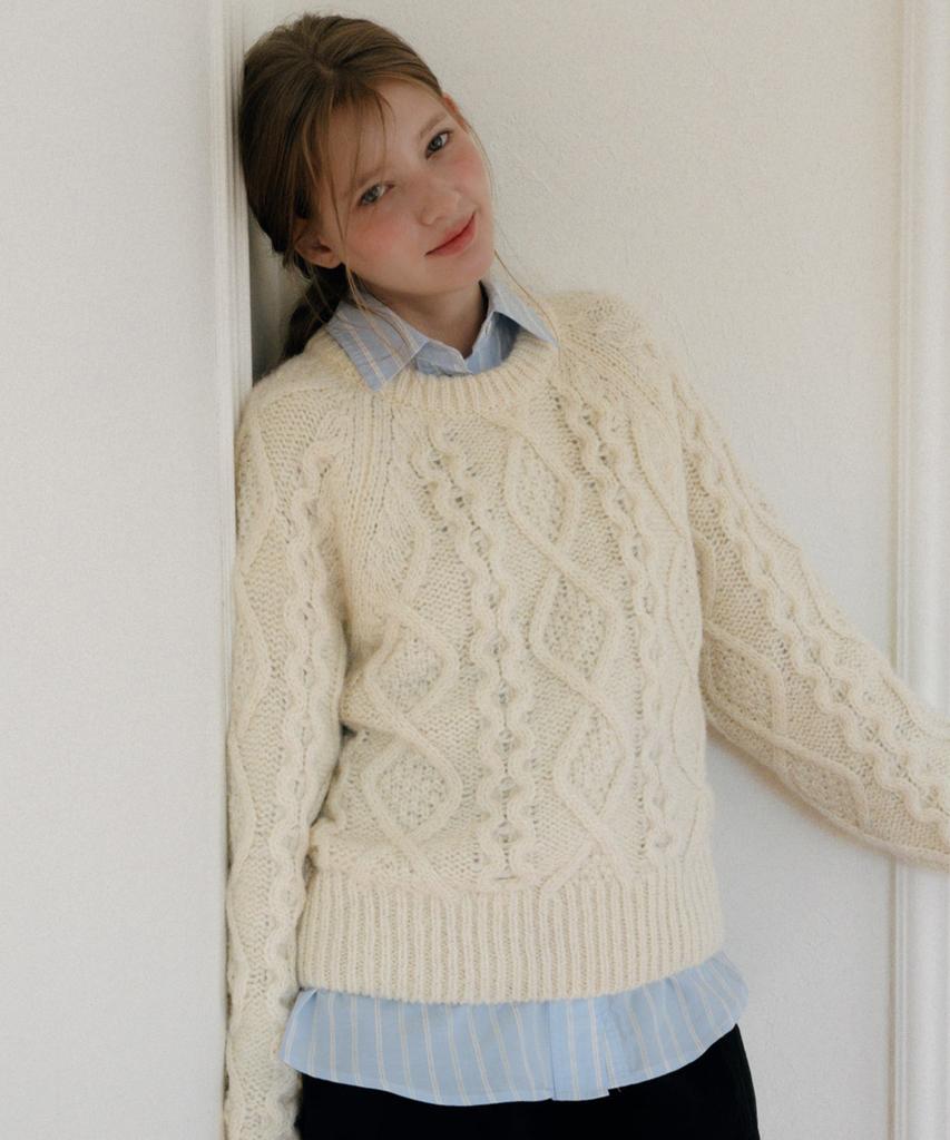 LETTERA [Unisex] Heavywool Alpaca Fisherman Knit_6Colors