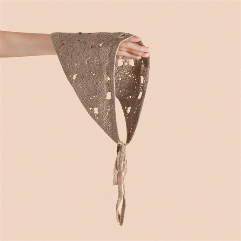 Вязаная крючком бандана полый тюрбан треугольный шарф новый стиль головной убор для женщин