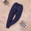 Women Men's Pants Winter White Down Warm Straight Casual Trousers