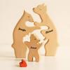 Деревянная головоломка «Семья медведей», настольное украшение «Семья медведей», обнимающаяся фигурка-головоломка «Семья медведей»