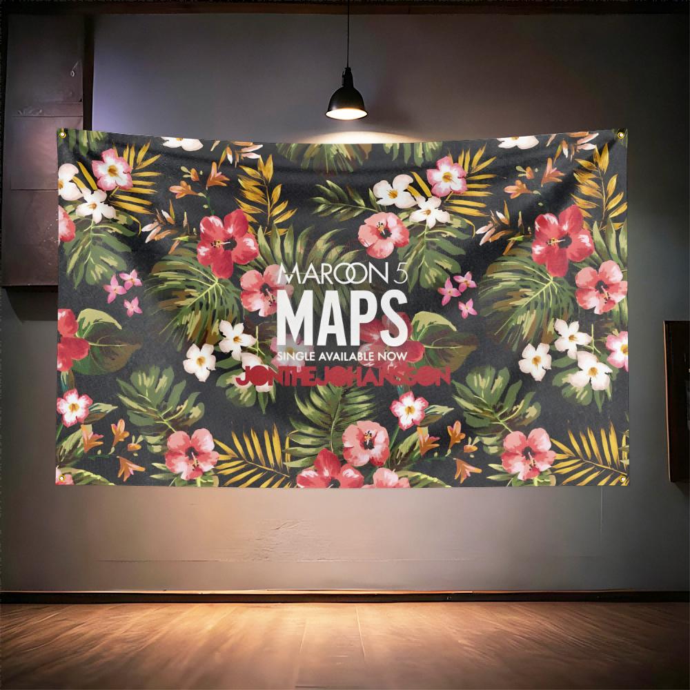 Rock Music Flag 3x5ft For Maroon 5 Fans Banner Hd Print Brass Grommet Garage Bedroom Living Room Dorm Wall Decor Tapestry