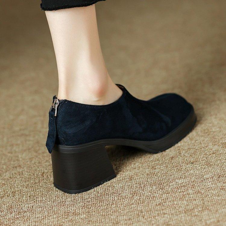 Мода Новая мода женская обувь весна и осень женская обувь на толстой подошве роскошные туфли Lefse туфли на платформе квадратный носок высокие каблуки