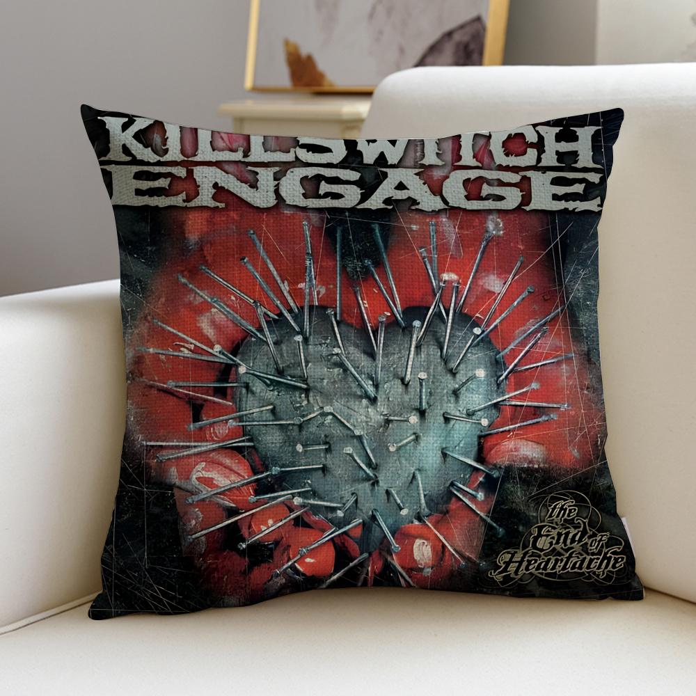 Metal KKillswitch EngageS Cushion Cover Breathable and skinfriendly linen pillowcase square removable and washable cushion