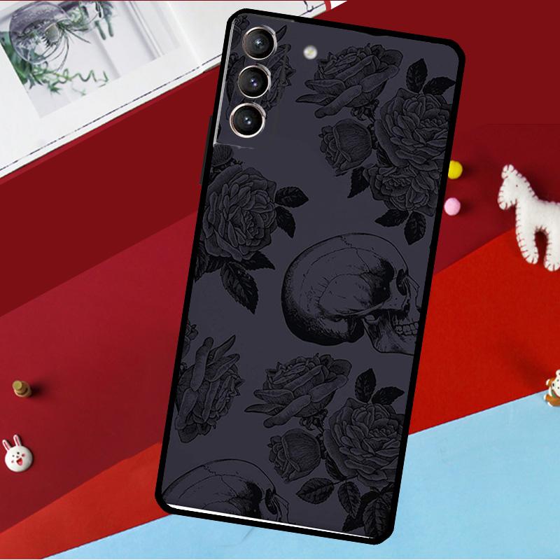 Череп Готический Жуткий Пастельный Гот Чехол Для Samsung Galaxy S25 S24 S21 S22 S23 Ultra S9 S10 Plus S20 FE S24 FE Чехол для Телефона