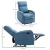 Manual Reclining Relax Armchair with Footrest Capacity 125kg Linen Fabric 67 × 83 × 107cm Blue