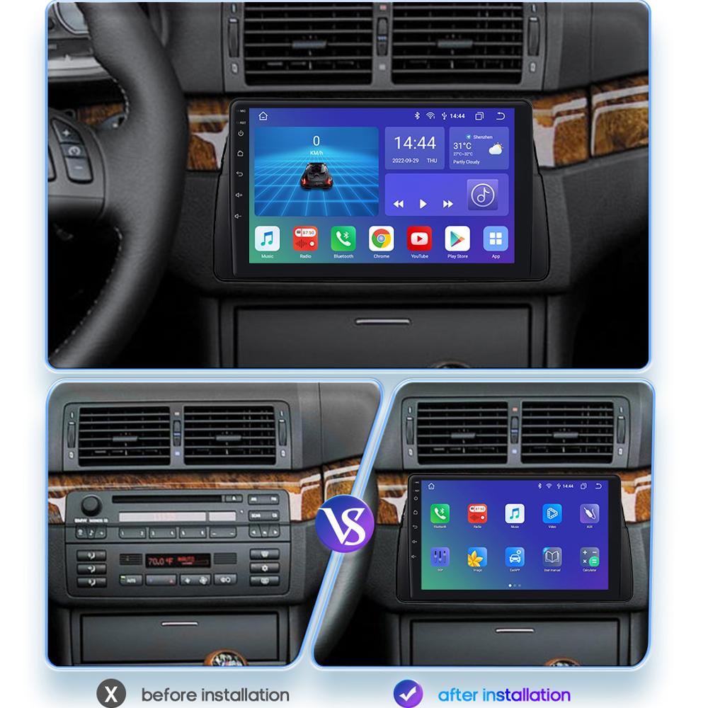 OSSURET 2 Din Android автомобильное радио для BMW E46 M3 1999 -2006 Carplay Andriod Auto Multimedia Stereo Bluetooth 9-дюймовый интеллектуальный экран SWC RDS OBD2 SWC