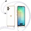 Case for Samsung Galaxy A06, Luxury Silicone Anti-Scratch Slim Shockproof with Lanyard - White
