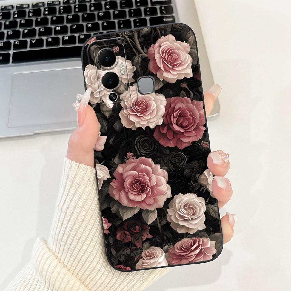 For Infinix Hot 12 Play Case Silicone Cute Fashion Butterfly Love Painted For Cover Inifnix Hot 12 Play Phone Case X6816 X6816C