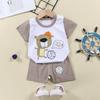 2023 Summer Cotton Children's Short Sleeve T-shirt Set Baby Short Sleeve Shorts Two-piece Set