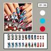 Полосатые накладные ногти Мультяшные типсы 24 шт. Акриловые накладные ногти для вечеринок в честь Дня независимости и праздничных мероприятий