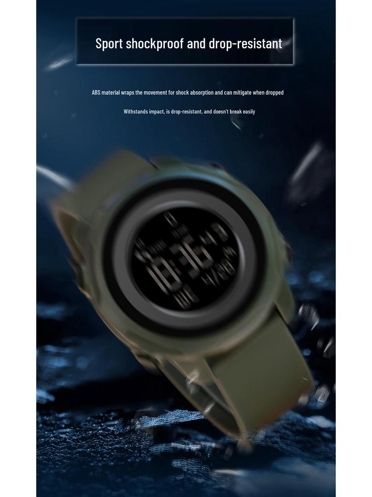 Sanda Waterproof Digital Watch with Step Counter, Calorie Tracker, Alarm, and Multifunctional Features for Outdoor Sports