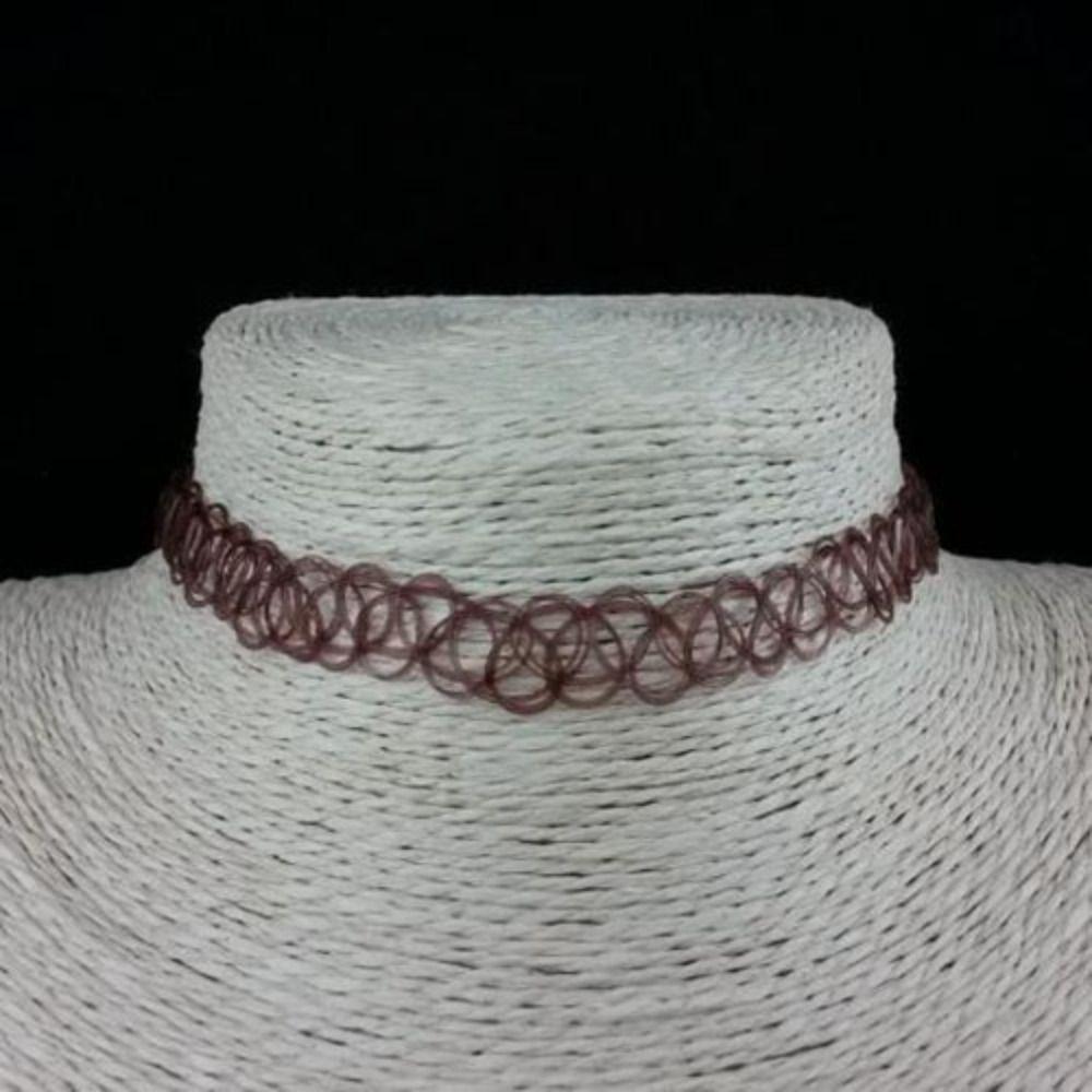 Качественное плетеное рыбье волокно эластичное ретро ожерелье винтажное эластичное колье-чокер тату-чокер