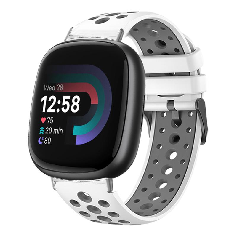 Двухцветный ремешок, совместимый с Fitbit Versa 4, дышащий ремешок с круглыми отверстиями, подходит для ремешка смарт-часов FITBIT VERSA 3 Correa
