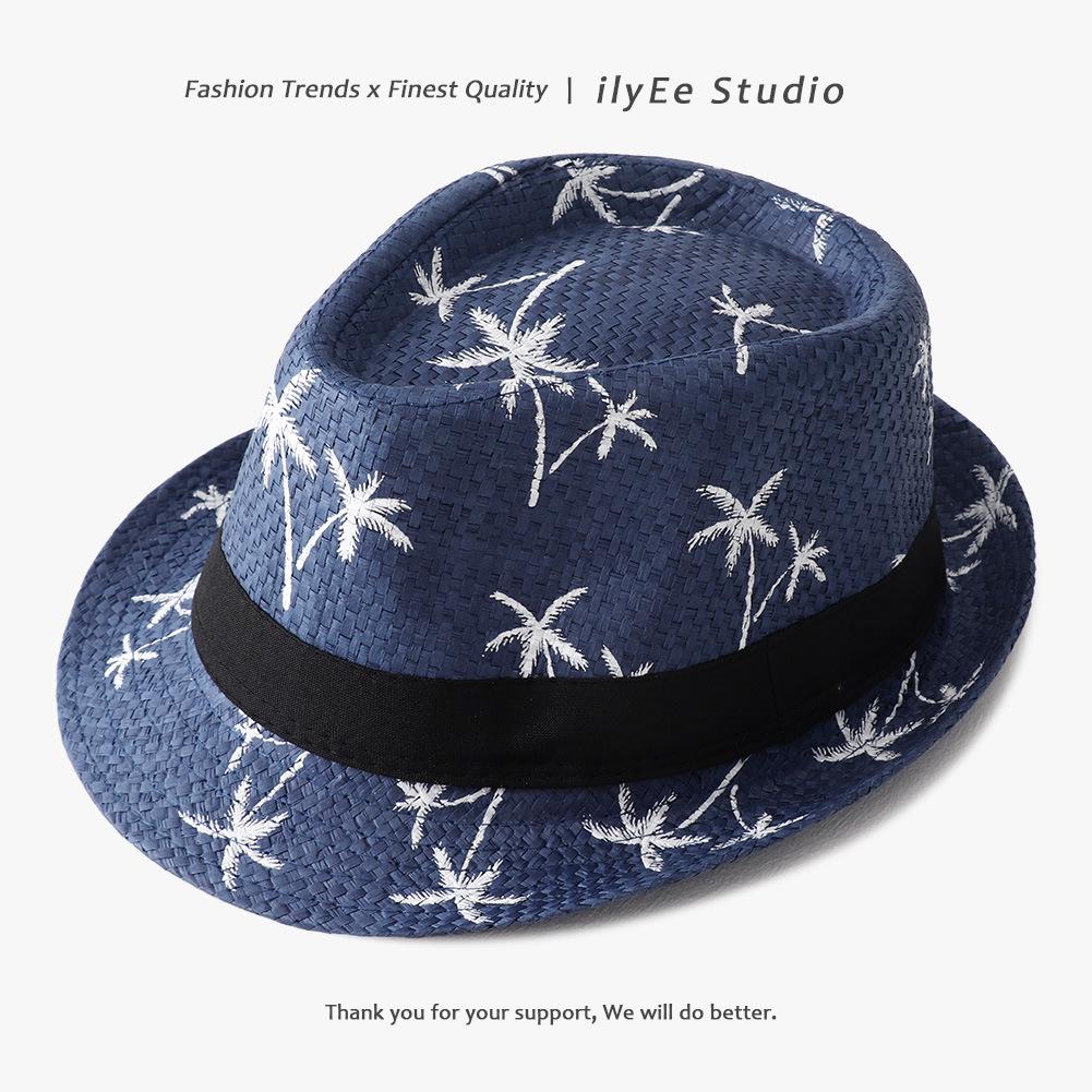 Мужская и женская летняя соломенная федора - Панама для пляжа с защитой от солнца