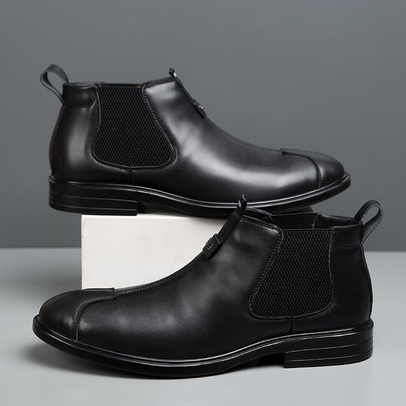 МодаКлассическая мужская обувь Мужские ботинки в стиле ретро Осенние Элегантные Модный дизайн обуви Удобные Мягкие мужские черные ботинки челси