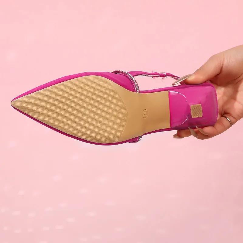 Plus Size 2025 New Closed Toe Women's Sandals Classics Pointed Toe Thin Heels Slip On Sandals Versatile Dress Shoes