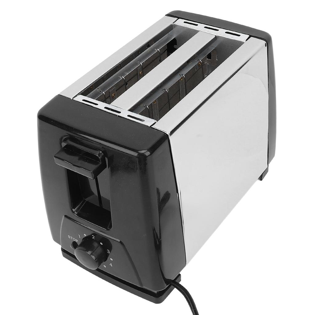 Compact Bread Toaster Portable ABS and Stainless Steel Wide Slot 2 Slice Toaster for Home