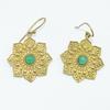 Brass Gold Plated Women's Earring, Natural Gemstone Cabochon Jewelry, Fashion Jewelry, Handmade Earring, Green Onyx Earring SMG177