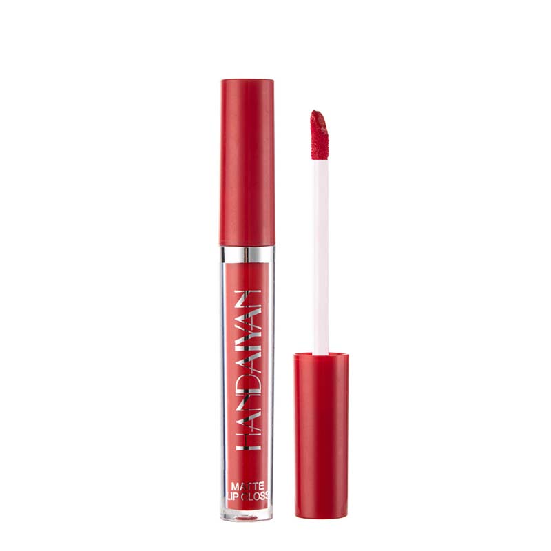 HANDAIYAN Sexy Red Lip Tint Matte Liquid Lipstick Waterproof Easy To Color 12 Matte Bare Pink Lipstick for Girls Makeup Cosmetic