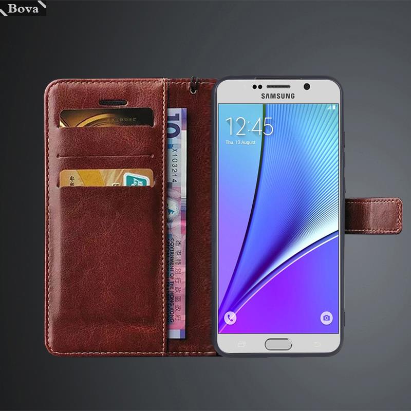 Чехол-держатель для карт для Samsung Galaxy Note 5 N920F N9200 из искусственной кожи, откидной чехол-кошелек в стиле ретро, деловой чехол Fundas Coque