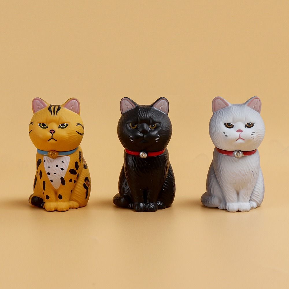 PVC Statue Simulated Cat Model Doll Mini Mini Cat Ornament Sitting Cat Figure Toy  Birthday Gift
