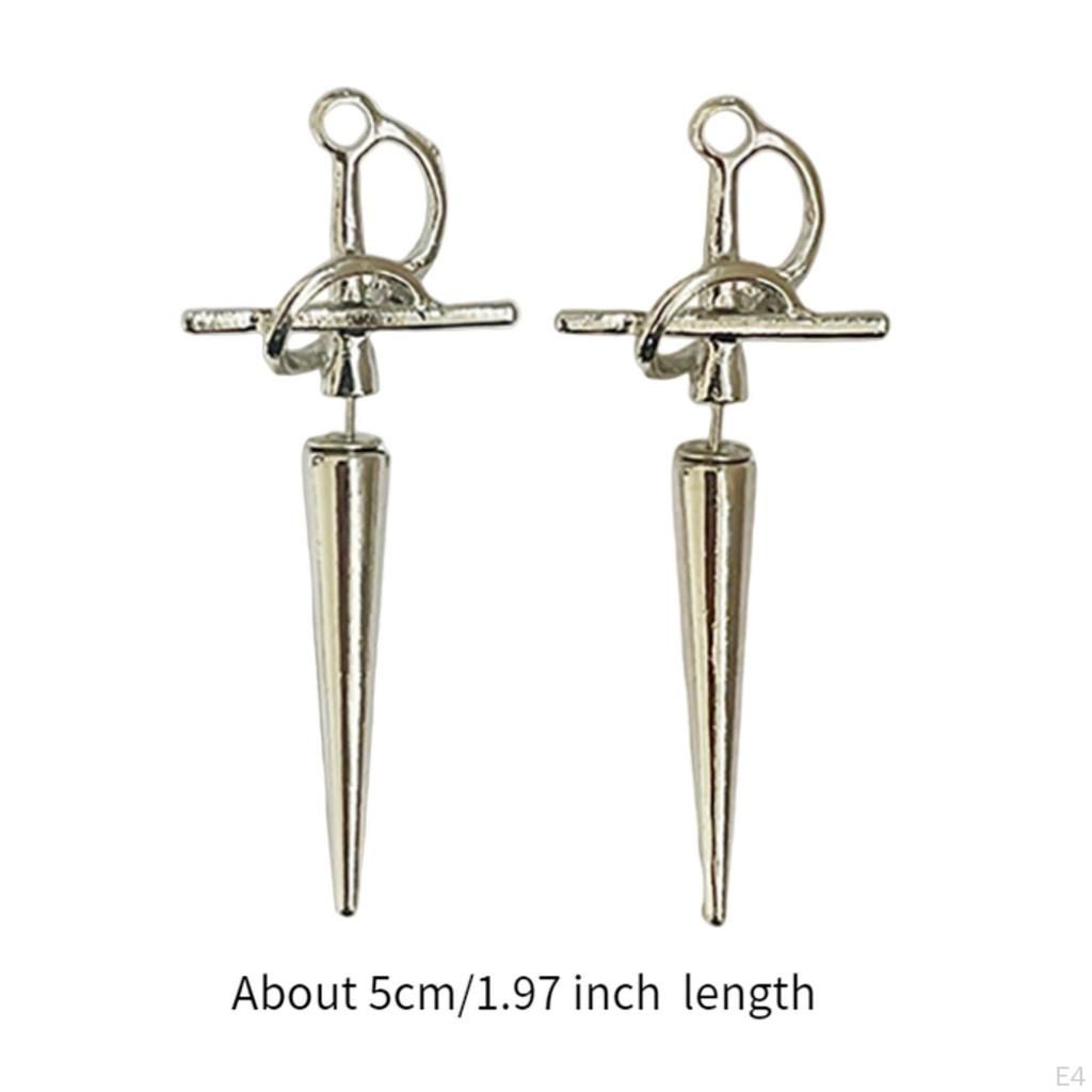 Gothic Sword Earrings Dagger Retro Style Alloy Halloween Jewelry