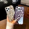 Подходит для iPhone 15 Гальванизированный Полый Охлаждающий Чехол для Телефона 16pro Поставляется с Зеркальцем для Макияжа 14/13 Полностью Закрывающий Защитный Чехол