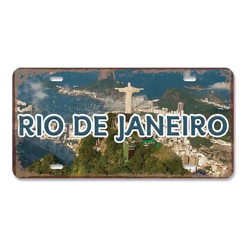 Винтажный кантри столица номерной знак металлические знаки ретро Америка Франция Бразилия металлический плакат пещера человек кафе бар паб настенный декор