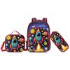 New 16-Inch 3-Piece Kids Cartoon Backpack Set Nylon Rolling Backpack School Bag for Boys Girls