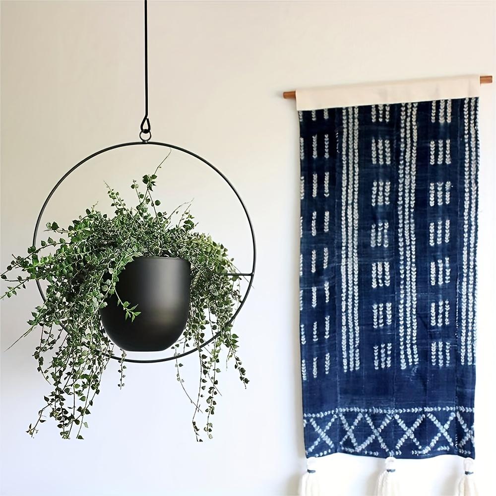 1 Pc Modern Metal Hanging Planter - Sleek Wall and Ceiling Decor with Hooks for Indoor and Outdoor Plants, Minimalist Flower Pot