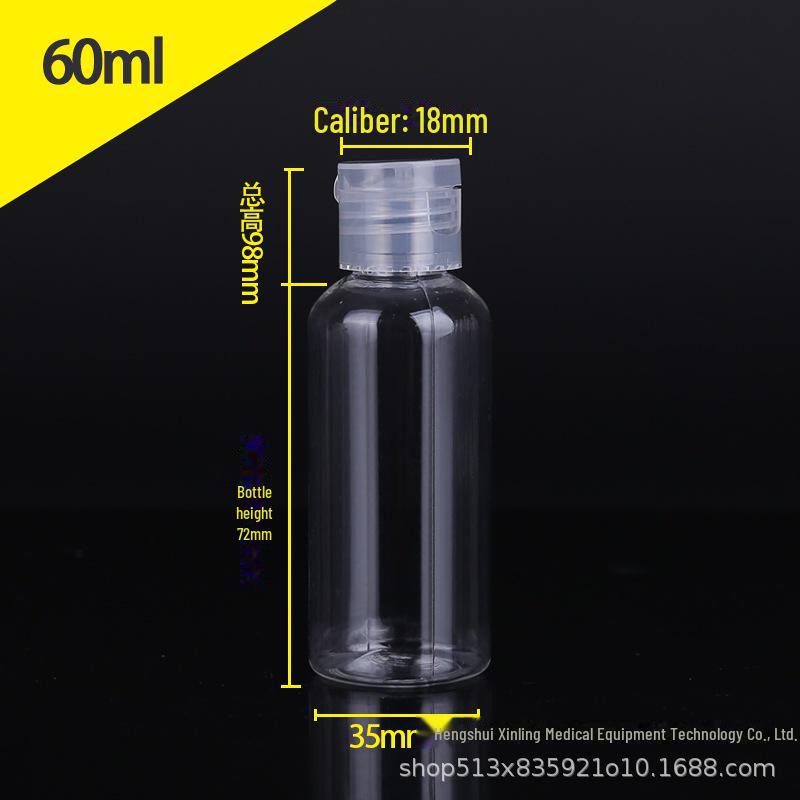 Прозрачная пластиковая бутылка из ПЭТ с откидной крышкой-бабочкой - доступна в объемах 30 мл, 50 мл, 100 мл для косметики и лосьонов