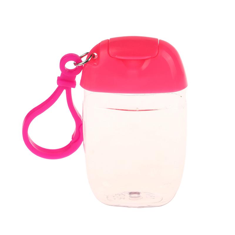 30ml Portable Hand Sanitizer Bottle with Hook Refillable Mini Cosmetics Alcohol Container Outdoor Soap Dispenser