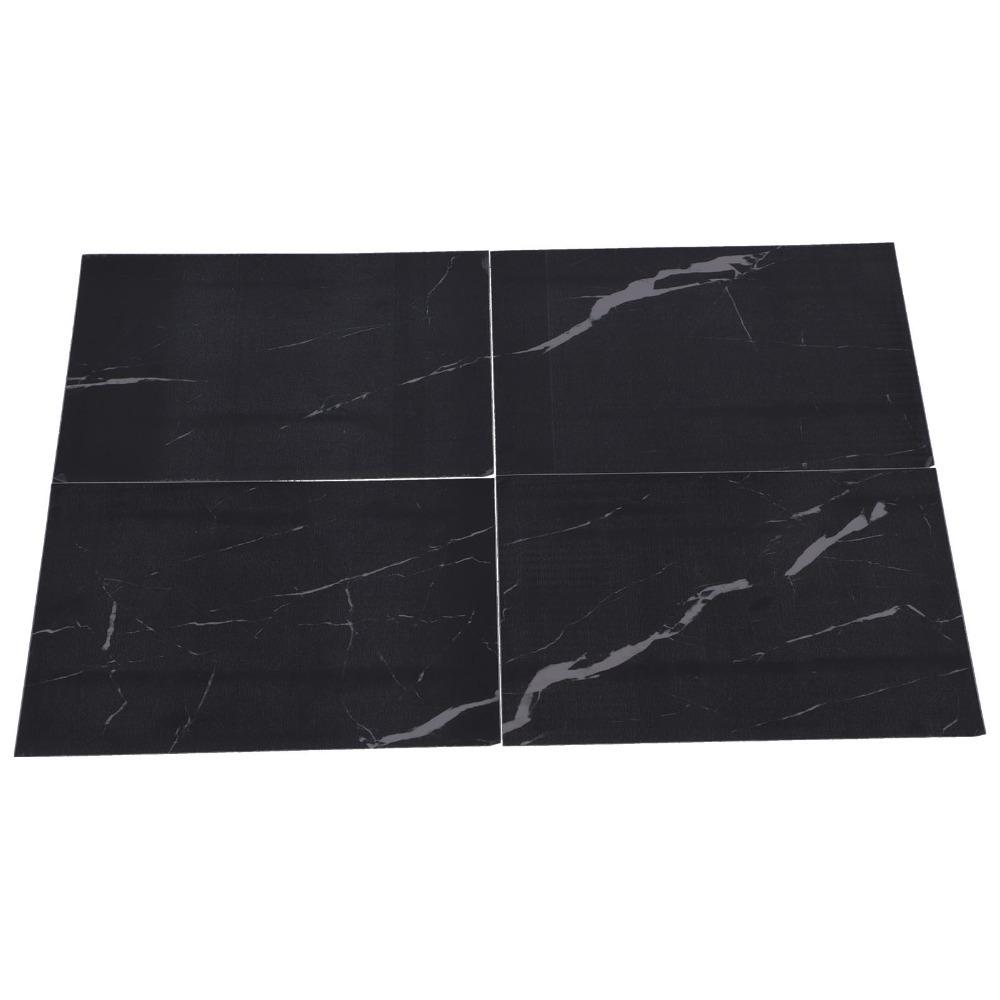 4Pcs Black (Dark Coffee) Self Adhesive Floor Decals Marble Tile Stickers  for Stairs